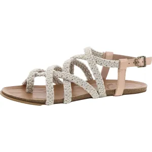 4 Earth Womens Woven Metallic Ankle Strap