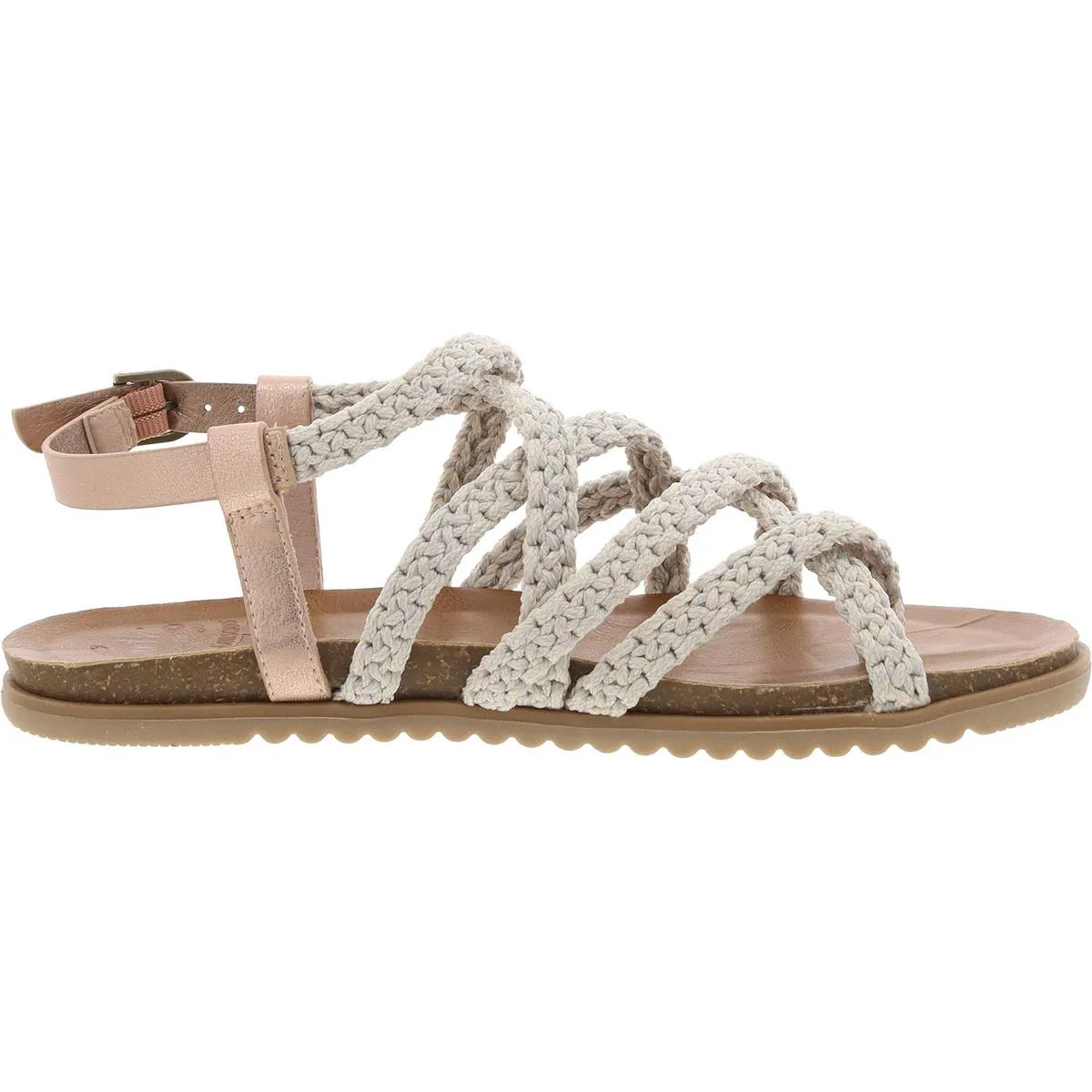 4 Earth Womens Woven Metallic Ankle Strap