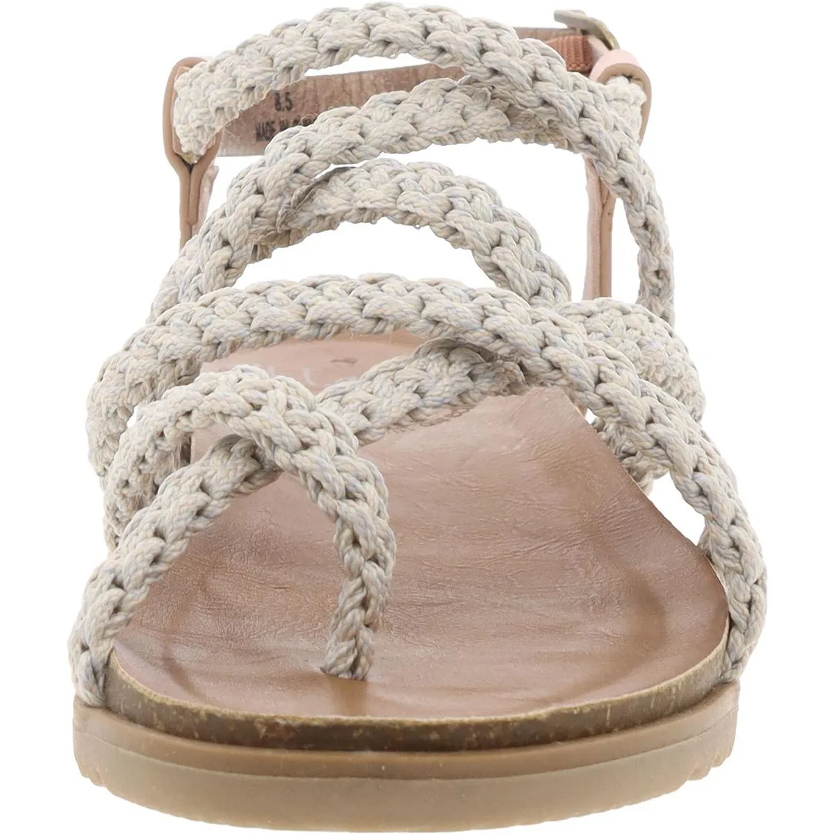 4 Earth Womens Woven Metallic Ankle Strap