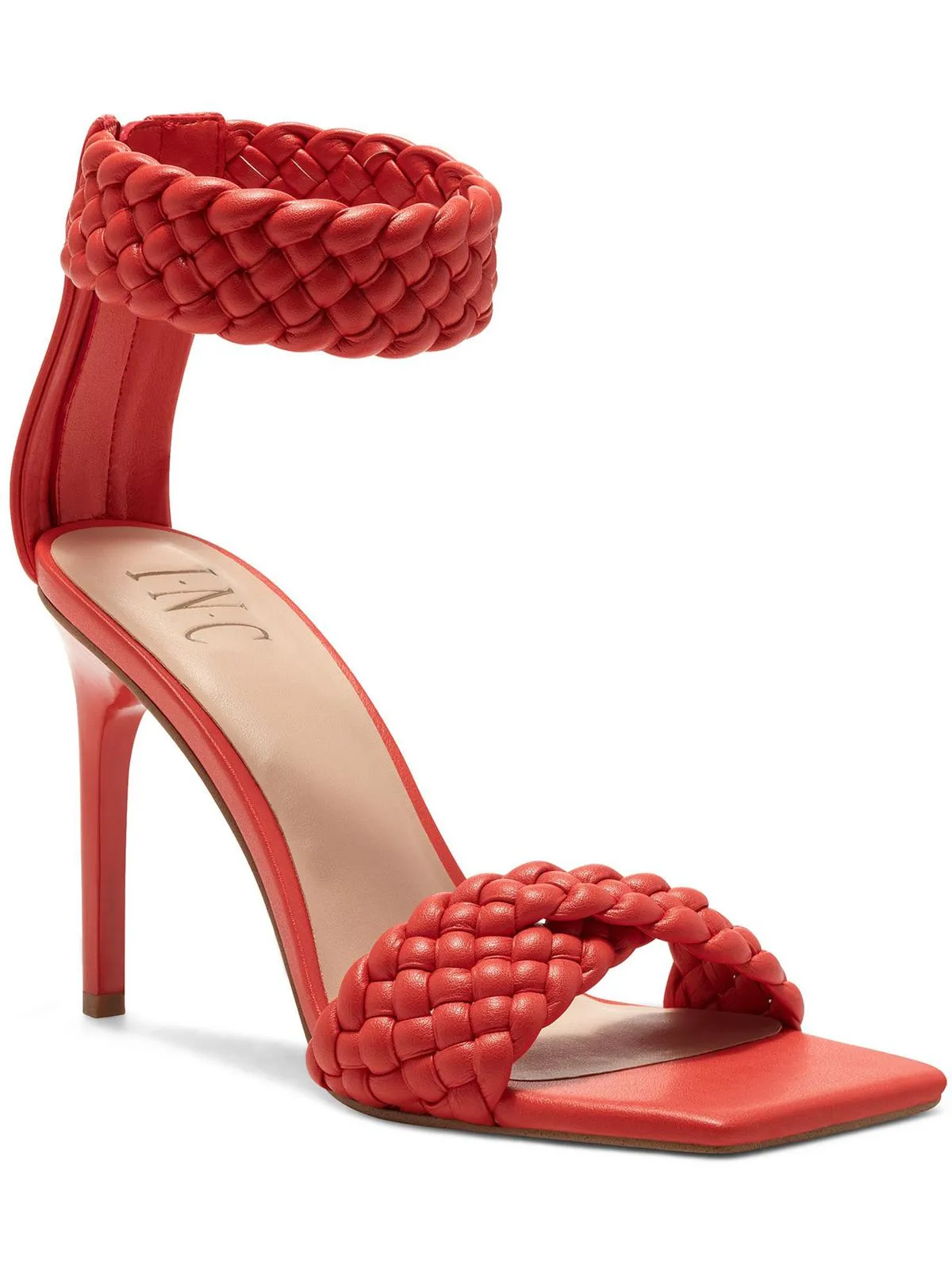 Adalie Womens Leather Ankle Strap Heels