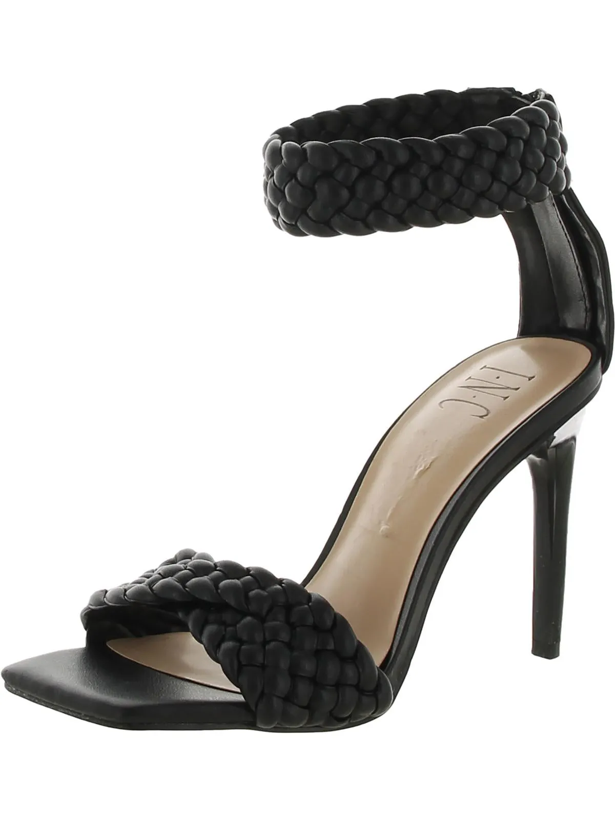 Adalie Womens Leather Ankle Strap Heels