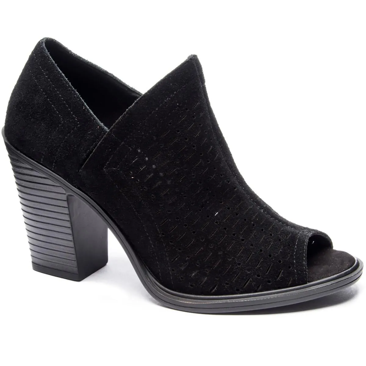 Aida Womens Suede Peep Toe Ankle Boots