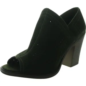 Aida Womens Suede Peep Toe Ankle Boots