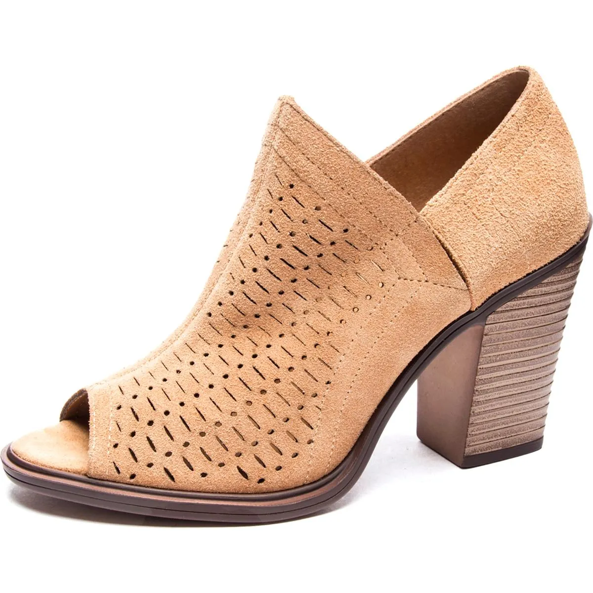 Aida Womens Suede Peep Toe Ankle Boots