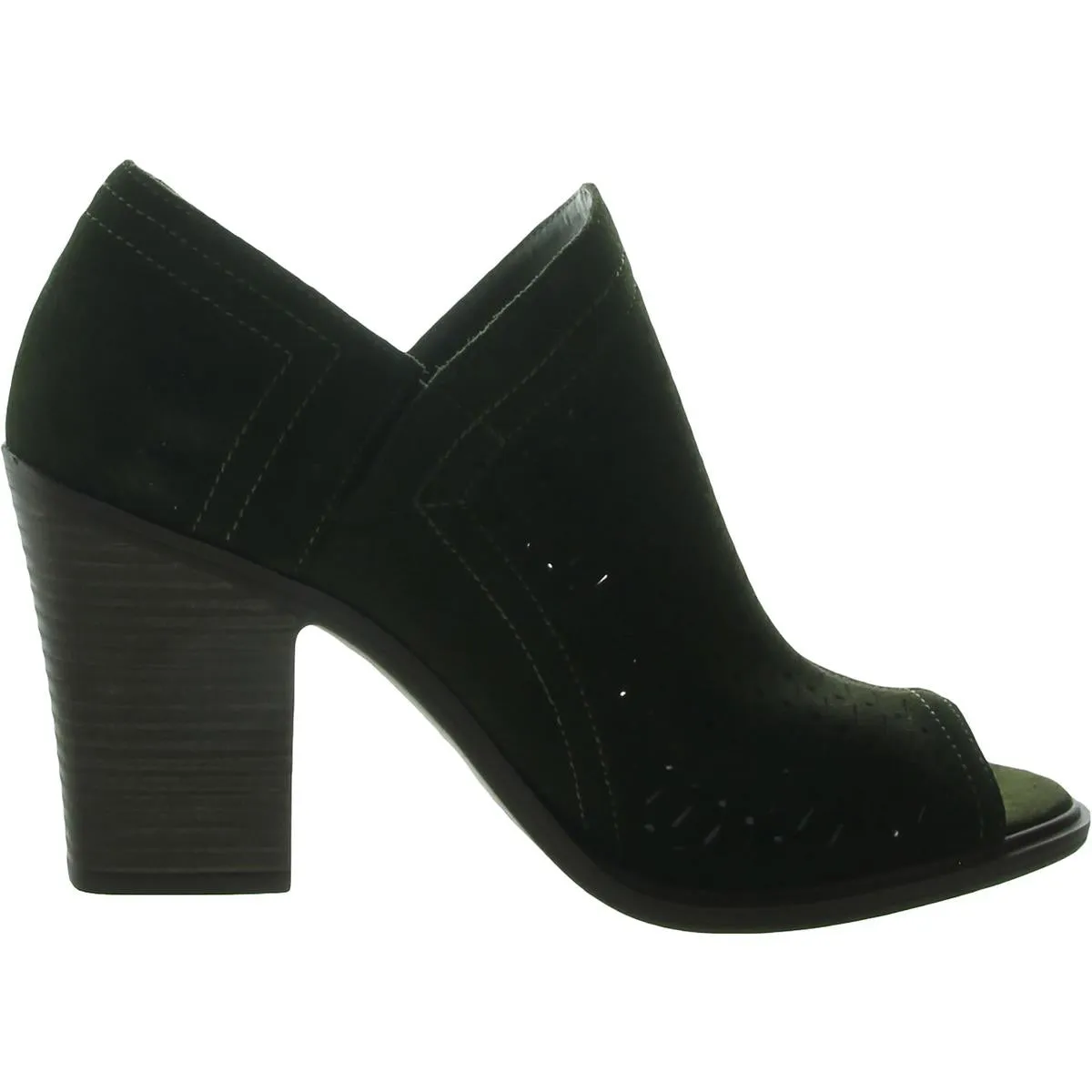 Aida Womens Suede Peep Toe Ankle Boots