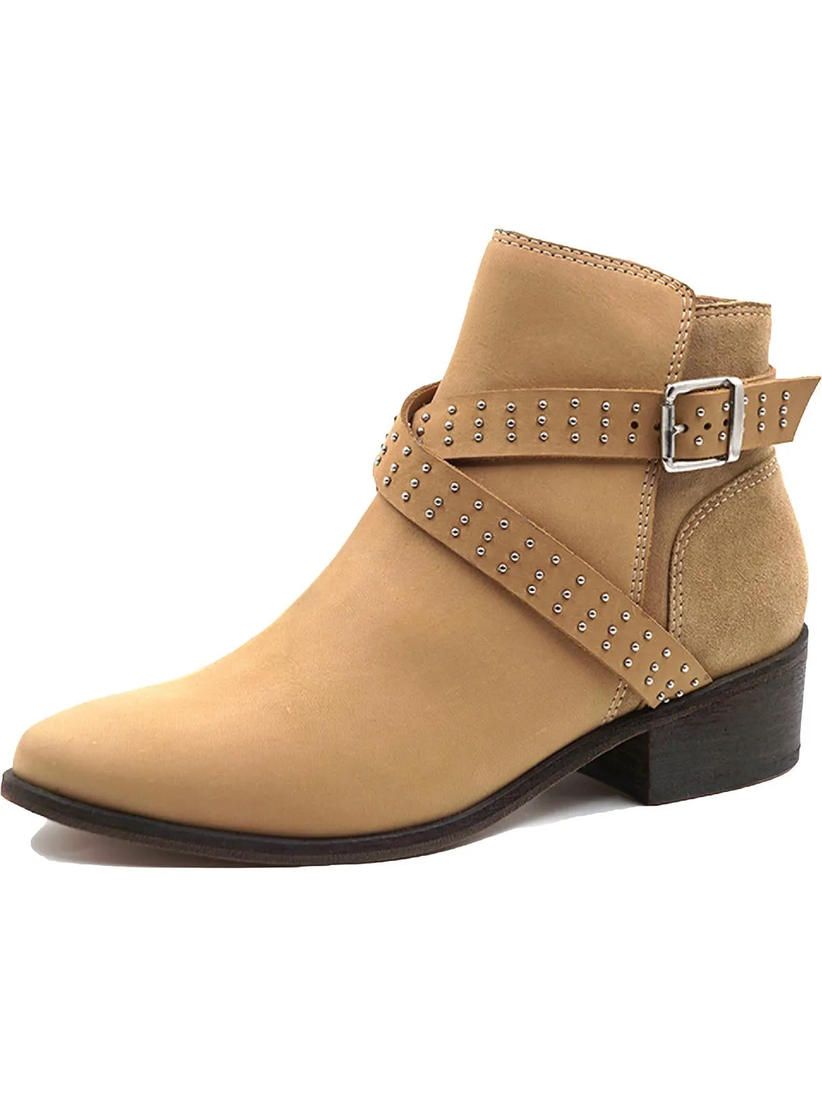 Albarola Womens Leather Almond Toe Ankle Boots