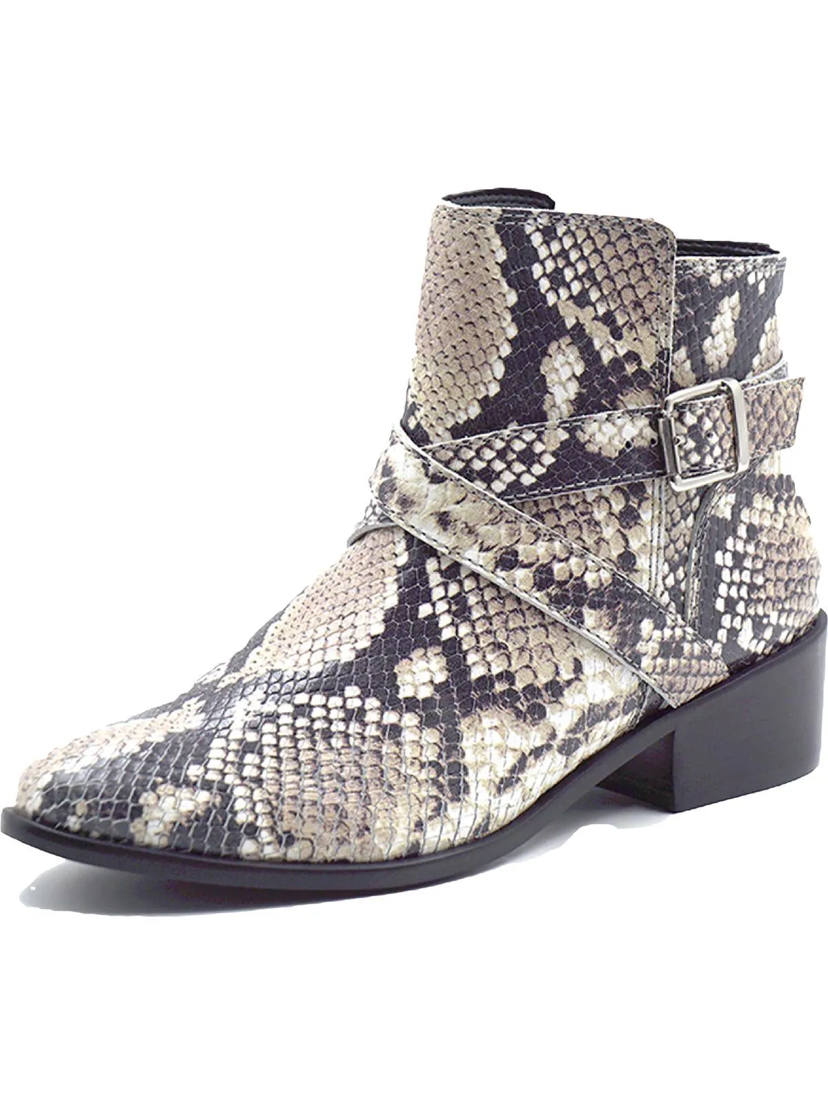 Albarola Womens Leather Almond Toe Ankle Boots