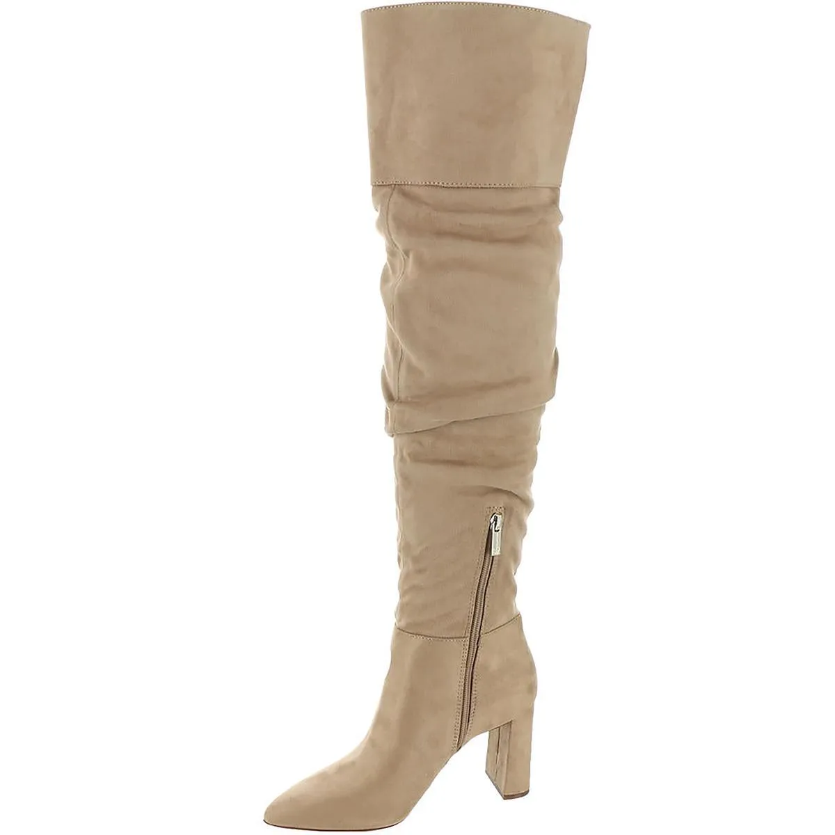 Alexiana Womens Pointed Floral Thigh-High Boots