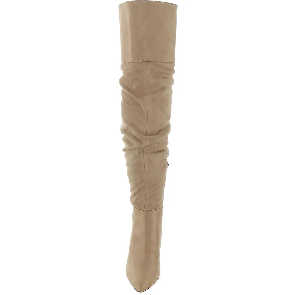 Alexiana Womens Pointed Floral Thigh-High Boots