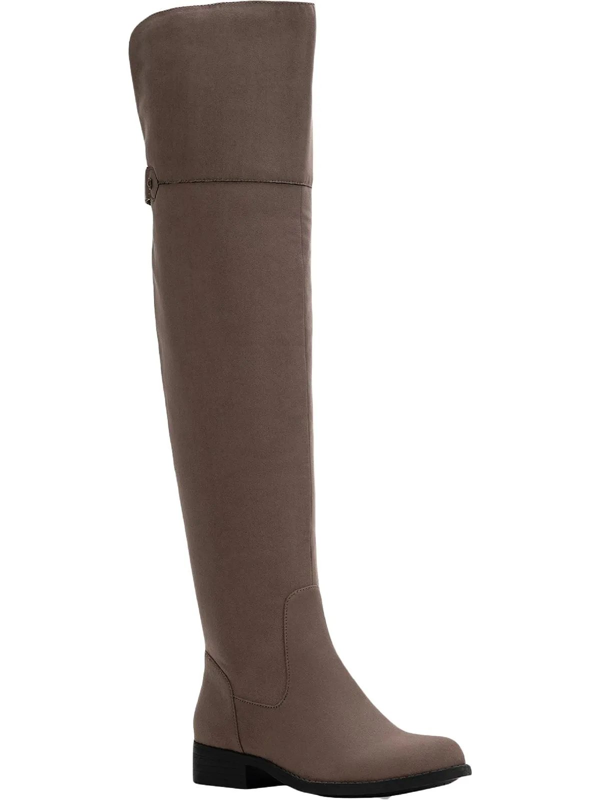 Allicce Womens Zipper Round Toe Over-The-Knee Boots