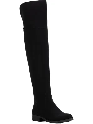 Allicce Womens Zipper Round Toe Over-The-Knee Boots