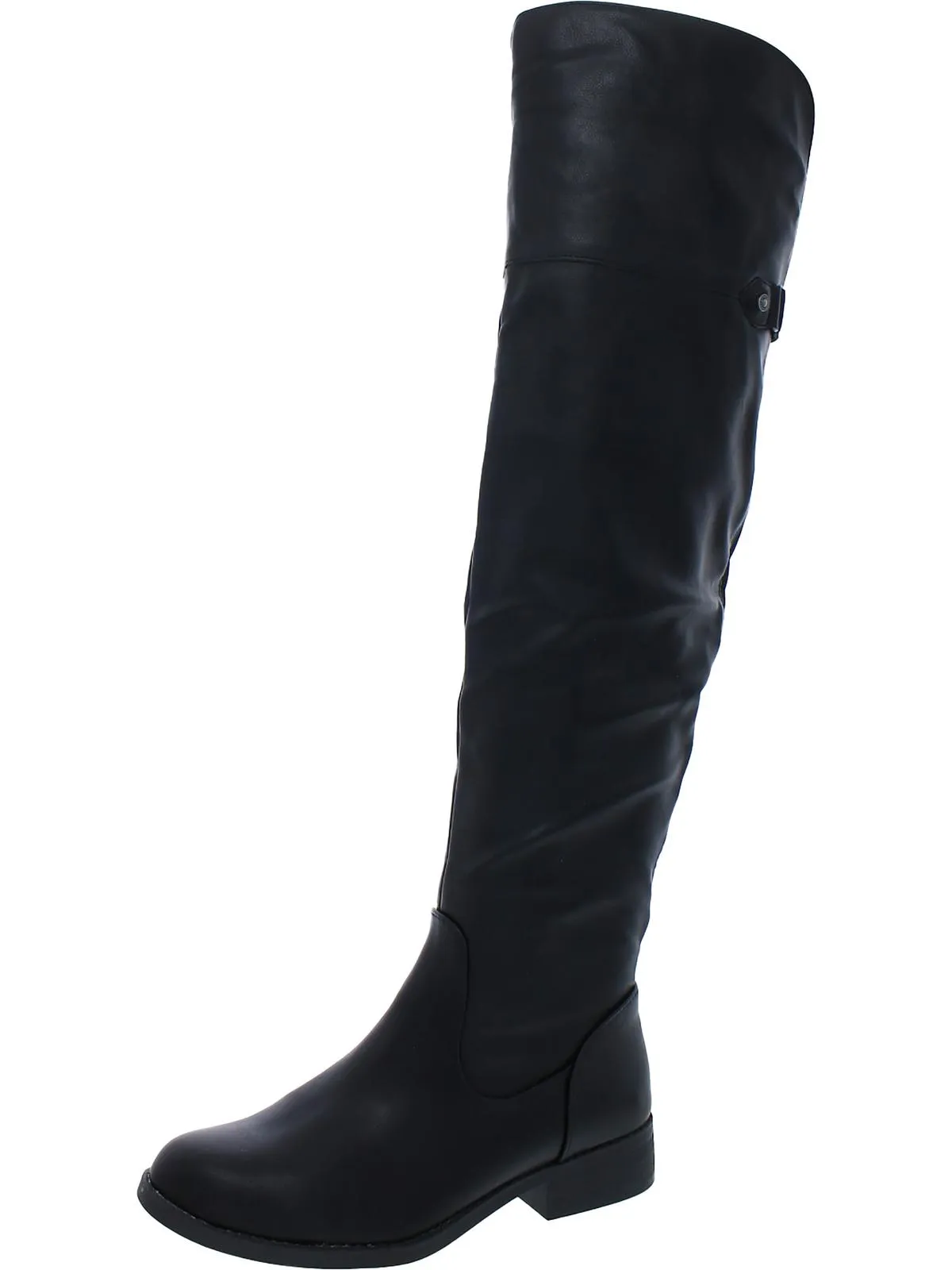 Allicce Womens Zipper Round Toe Over-The-Knee Boots