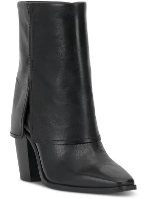 Alolison Womens Suede Cuffed Mid-Calf Boots