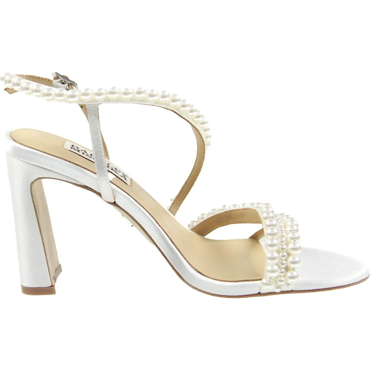 Amora Womens Embellished Satin Ankle Strap