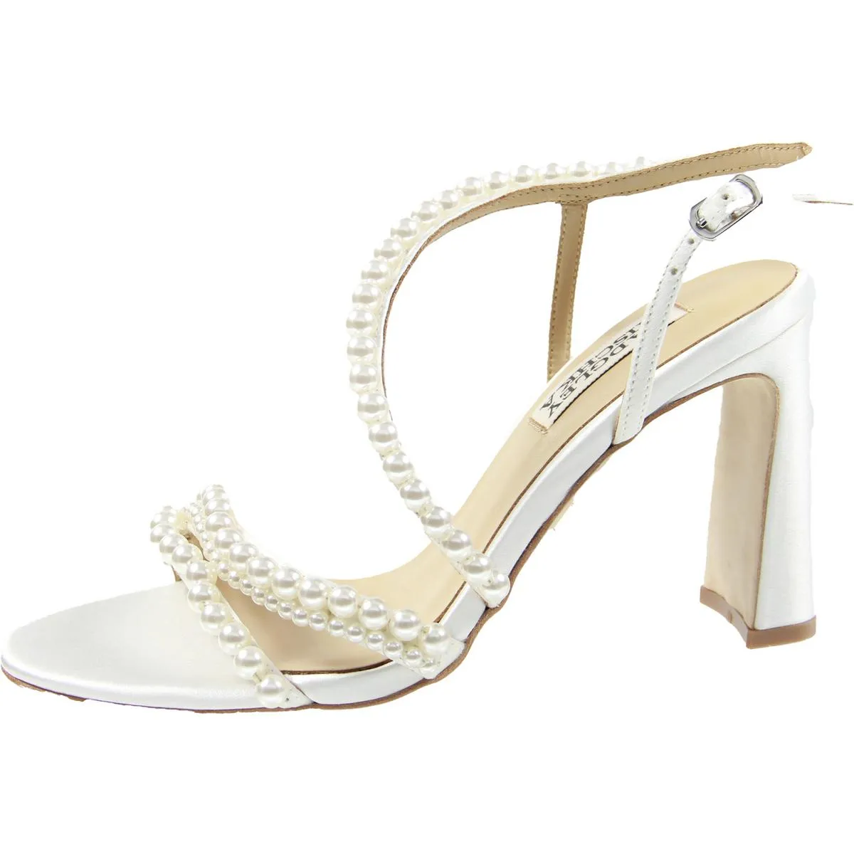 Amora Womens Embellished Satin Ankle Strap