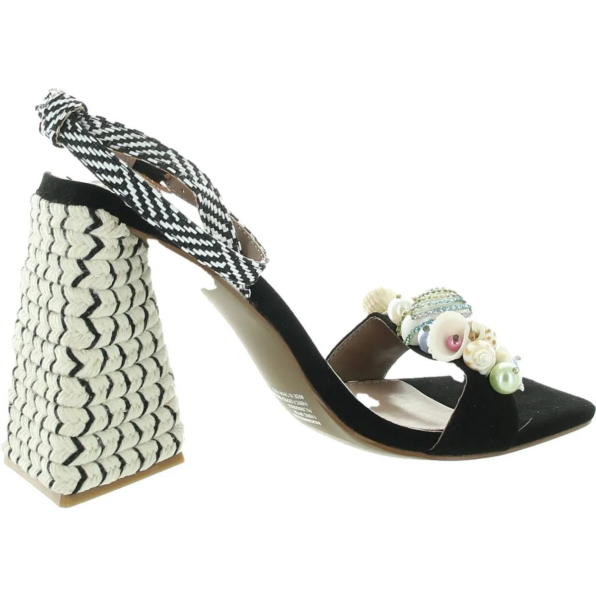 ANCKOR Womens Embellished Faux Suede Ankle Strap