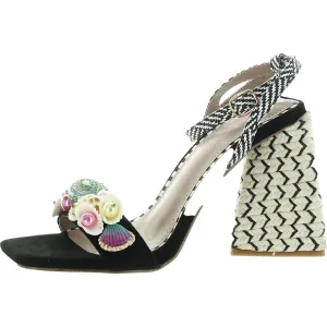 ANCKOR Womens Embellished Faux Suede Ankle Strap