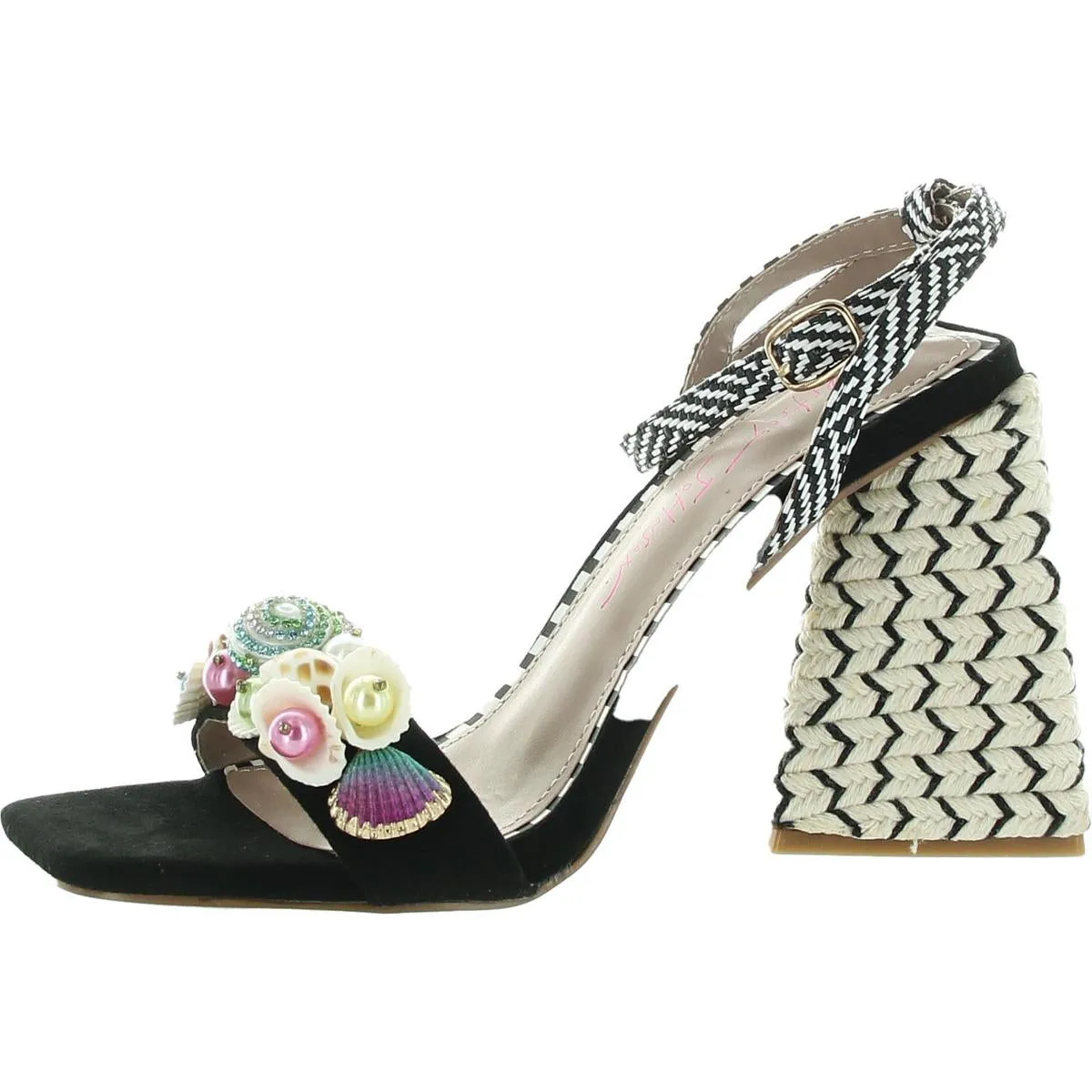 ANCKOR Womens Embellished Faux Suede Ankle Strap