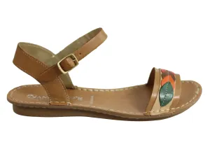 Andacco Petal Womens Comfortable Flat Leather Sandals Made In Brazil Andacco Shoes