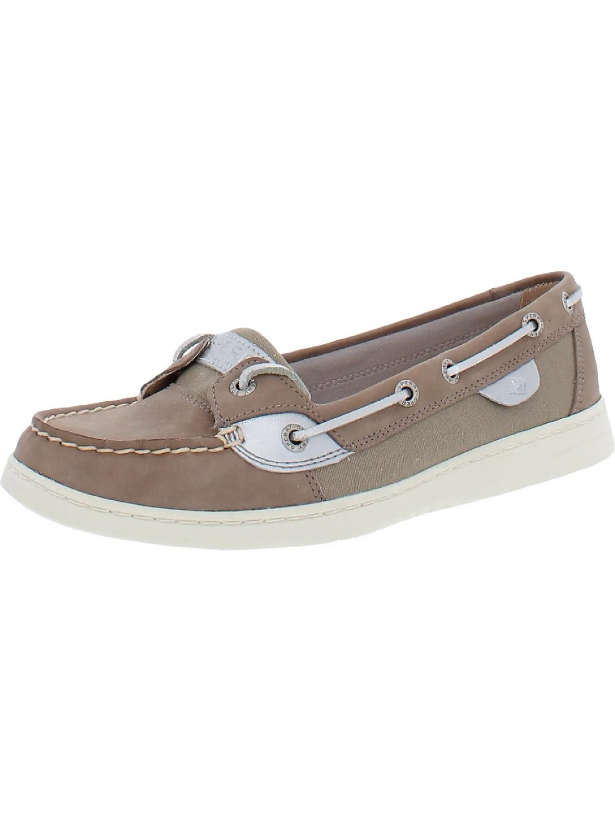 Angelfish Starlight Womens Leather Shimmer Boat Shoes