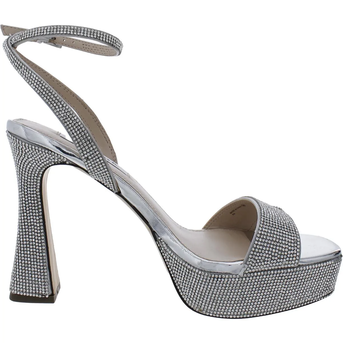 Angella Womens Rhinestone Ankle Strap Platform Heels