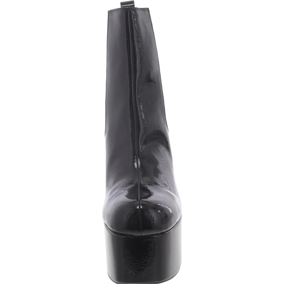 Artesian Womens Patent Block Heel Chelsea Boots