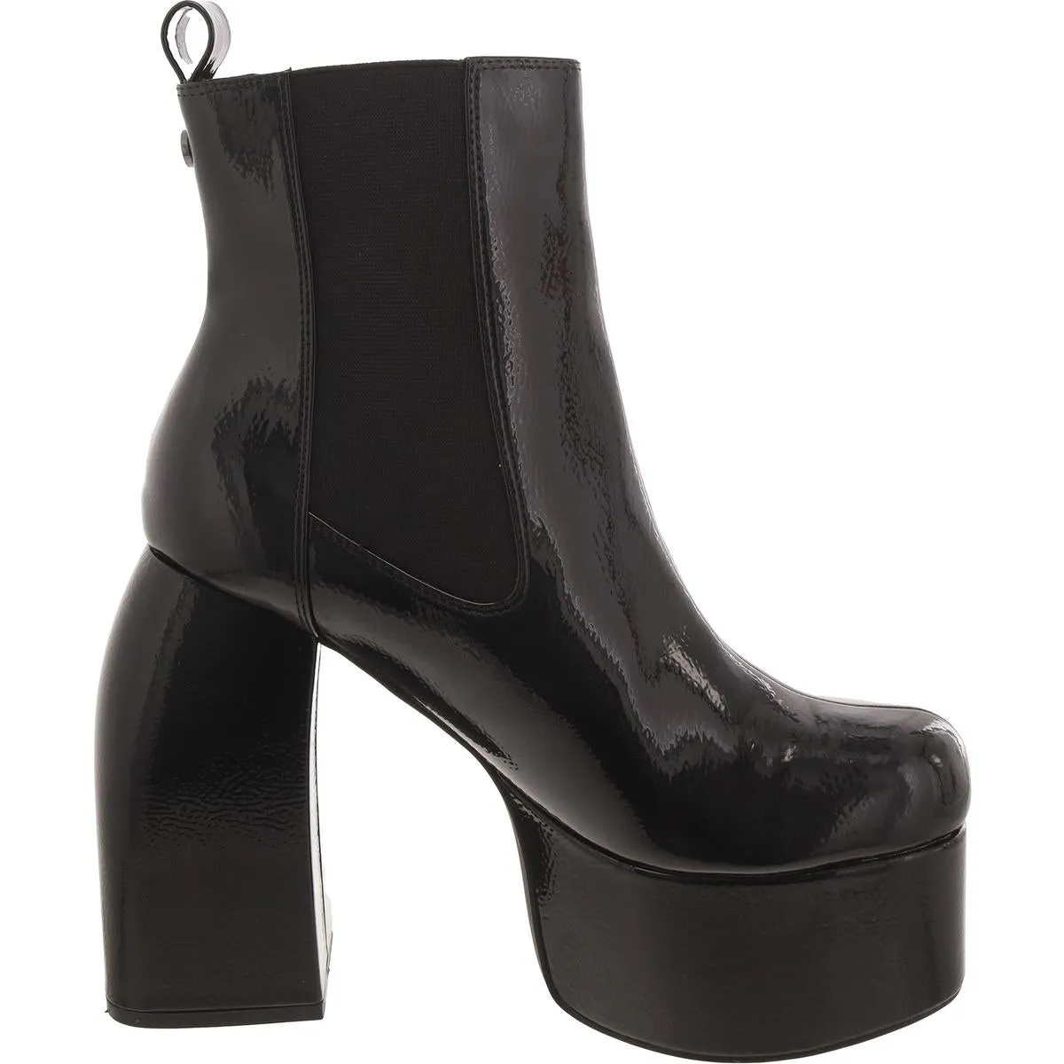 Artesian Womens Patent Block Heel Chelsea Boots