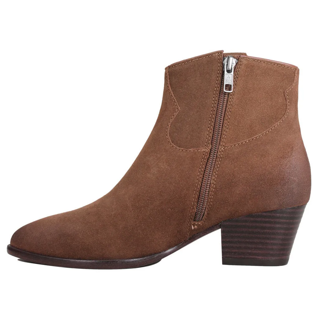 Ash Houston Suede Leather Women's Heeled Ankle Boots