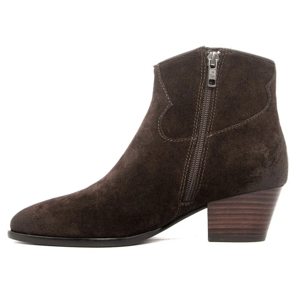 Ash Houston Suede Leather Women's Heeled Ankle Boots