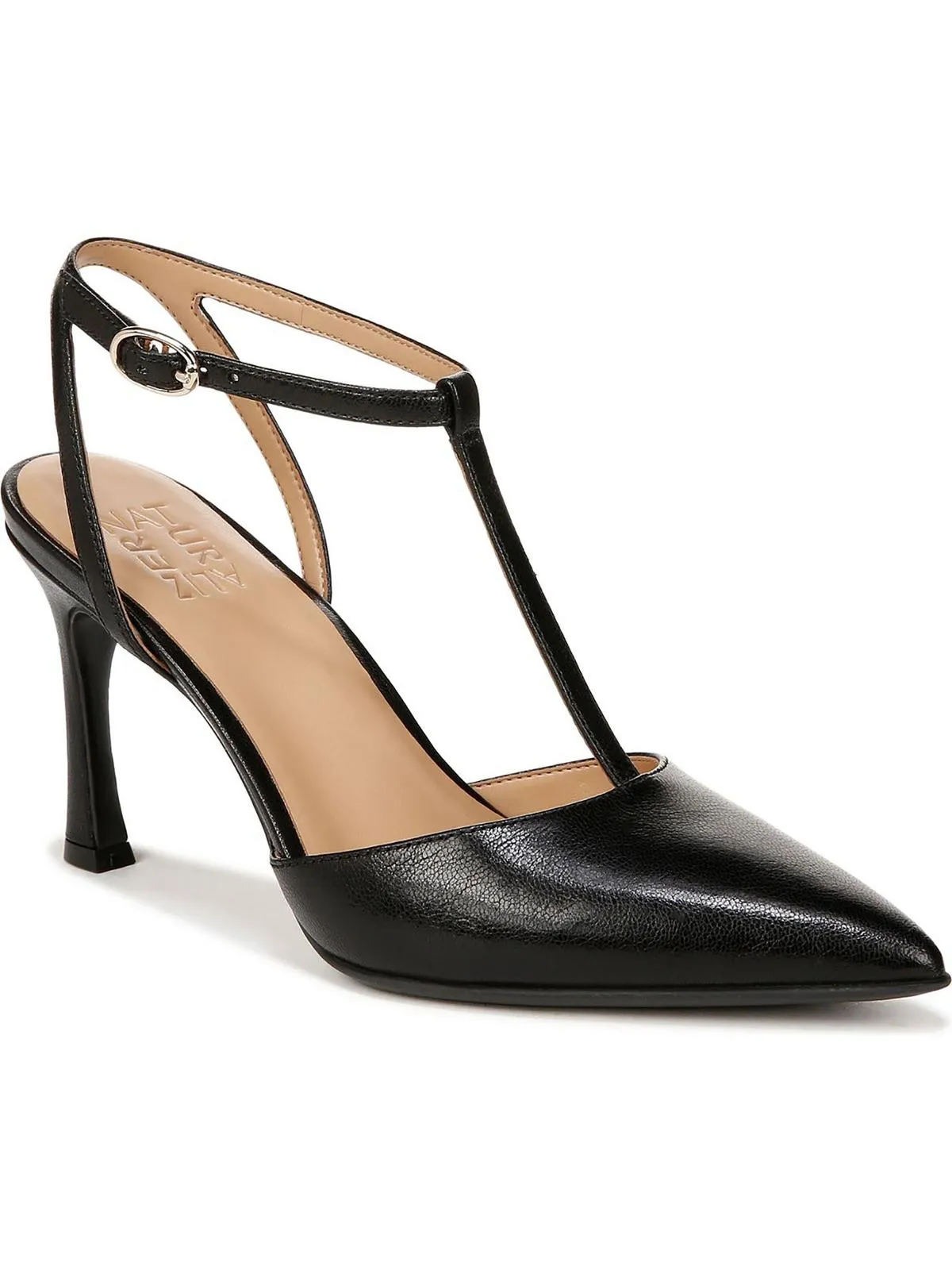 Astrid Womens Metallic Ankle Strap Heels