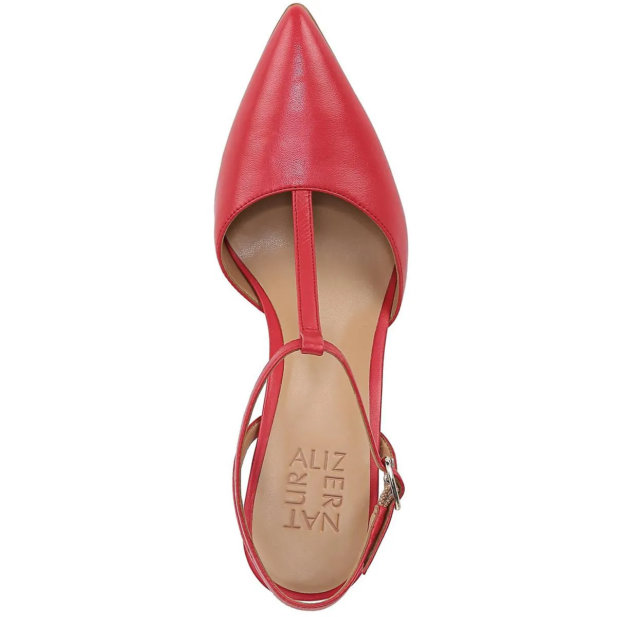 Astrid Womens Metallic Ankle Strap Heels