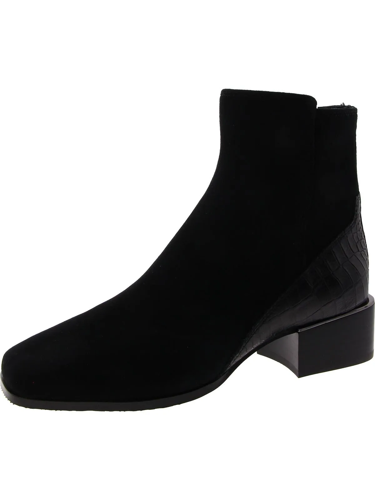 Azia Womens Suede Embossed Ankle Boots