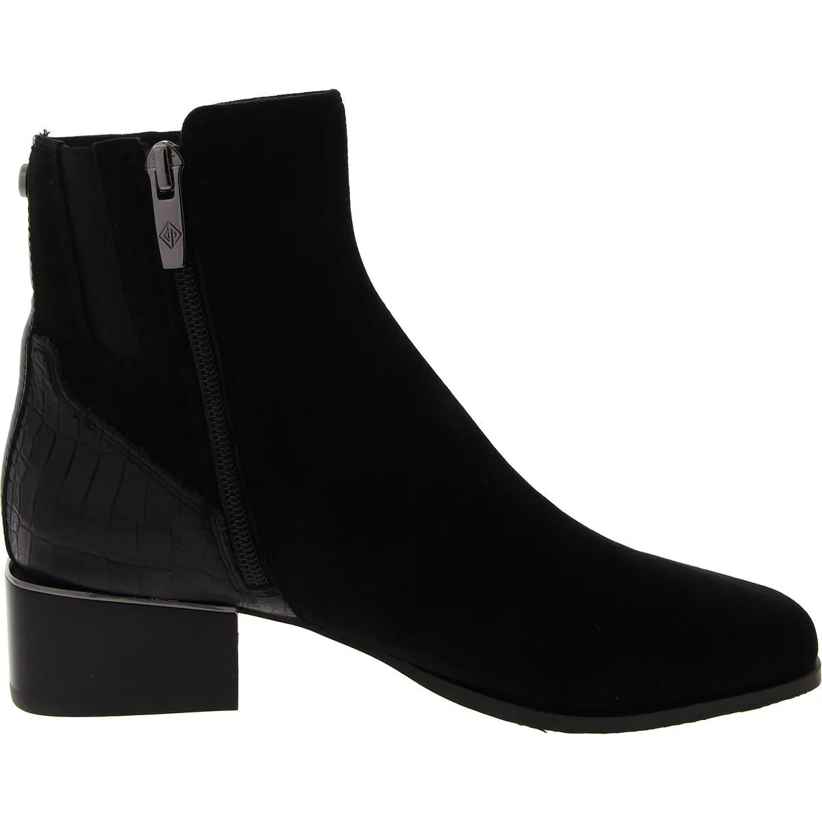 Azia Womens Suede Embossed Ankle Boots