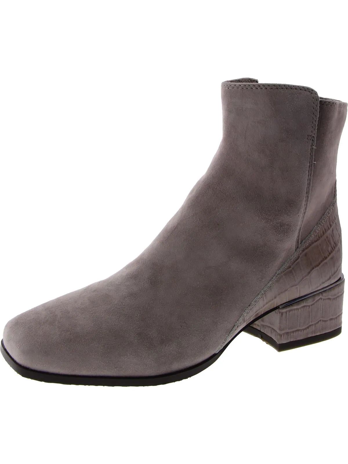 Azia Womens Suede Embossed Ankle Boots