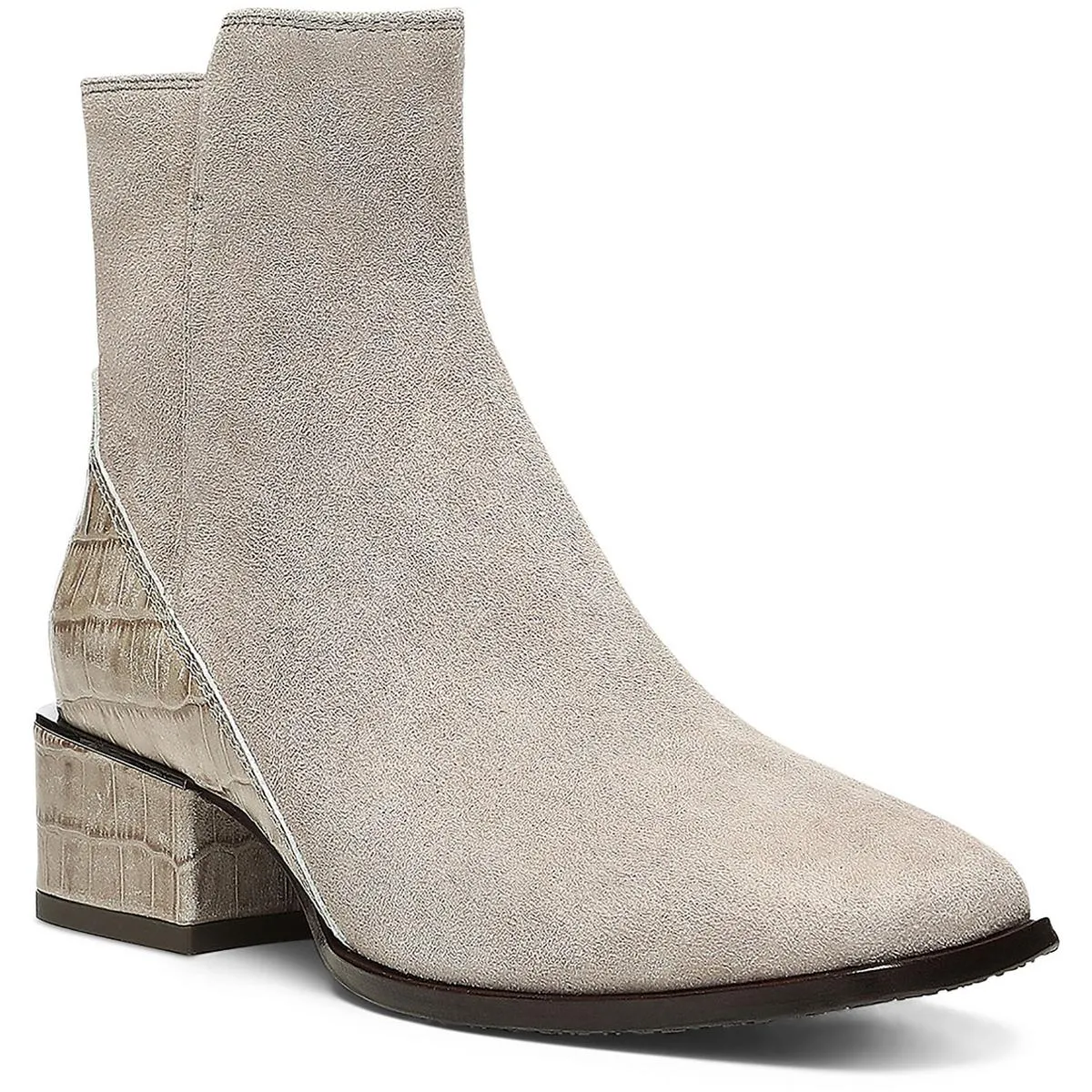 Azia Womens Suede Embossed Ankle Boots