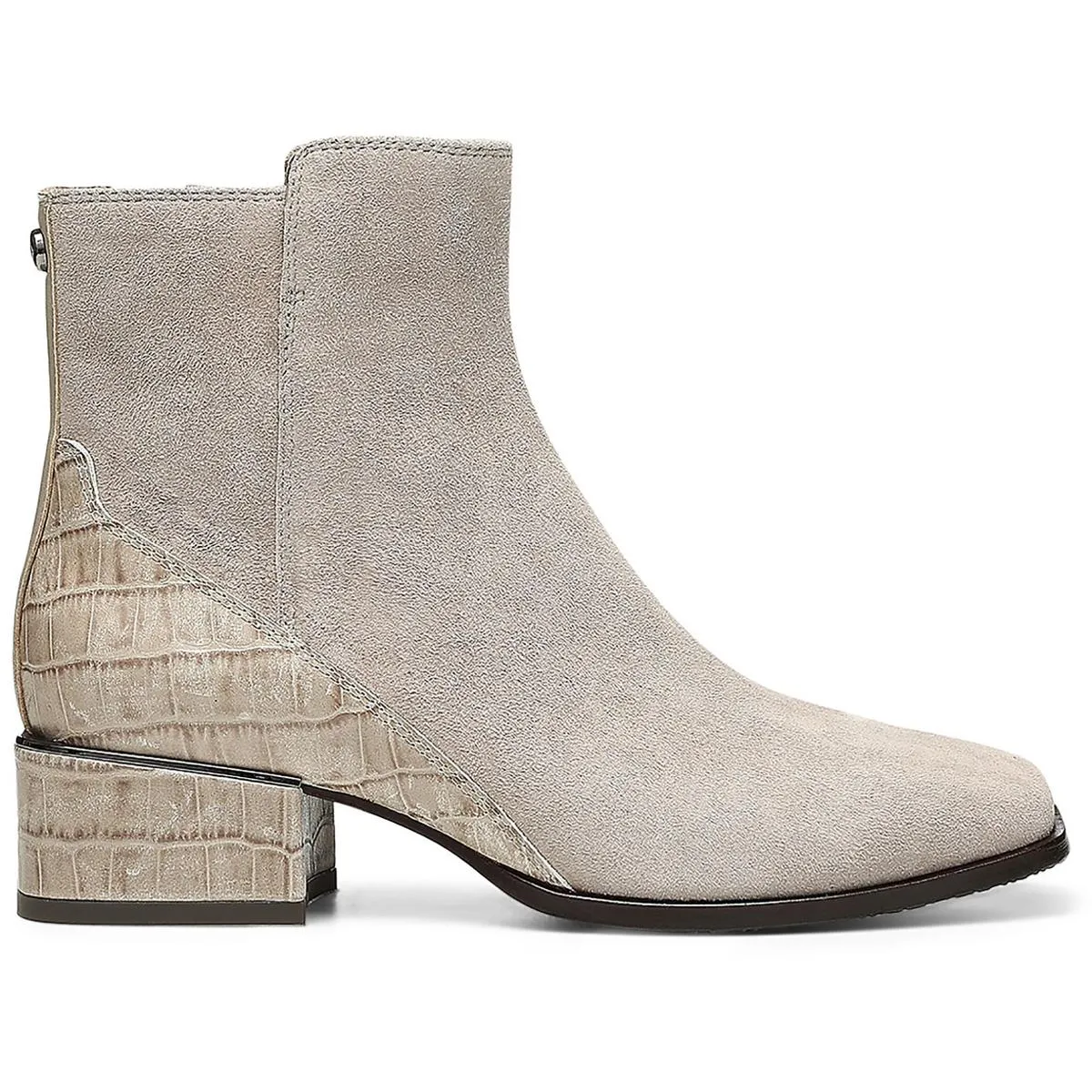 Azia Womens Suede Embossed Ankle Boots