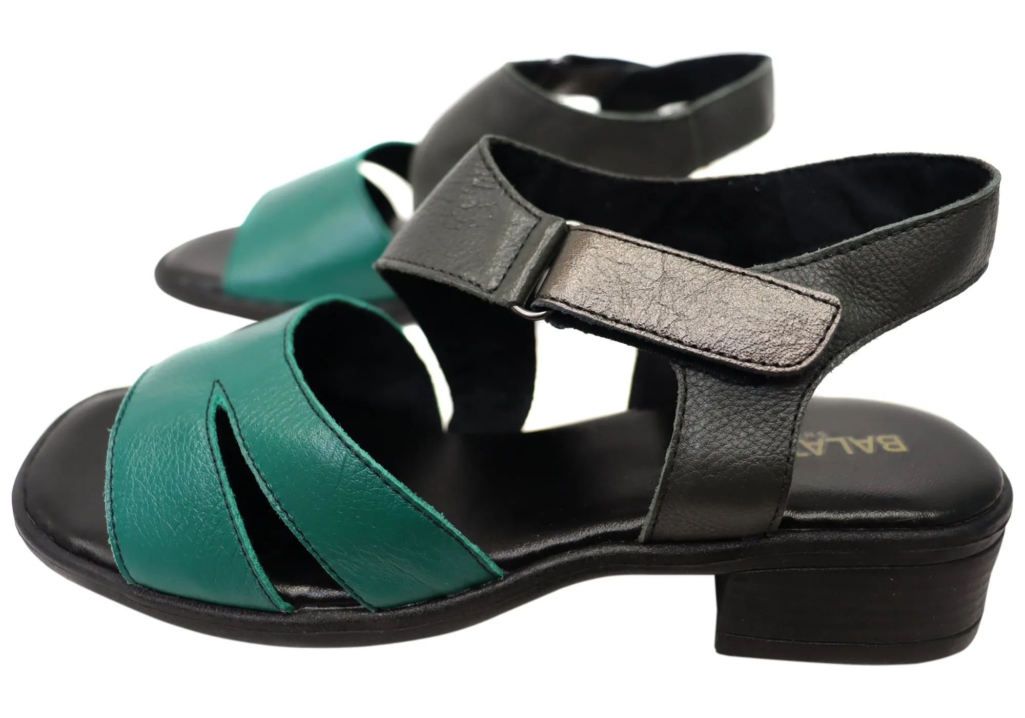Balatore Josephine Womens Comfort Brazilian Leather Low Heel Sandals Balatore Shoes