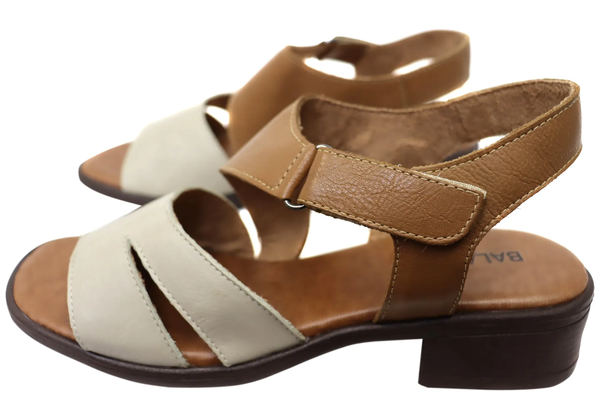 Balatore Josephine Womens Comfort Brazilian Leather Low Heel Sandals Balatore Shoes