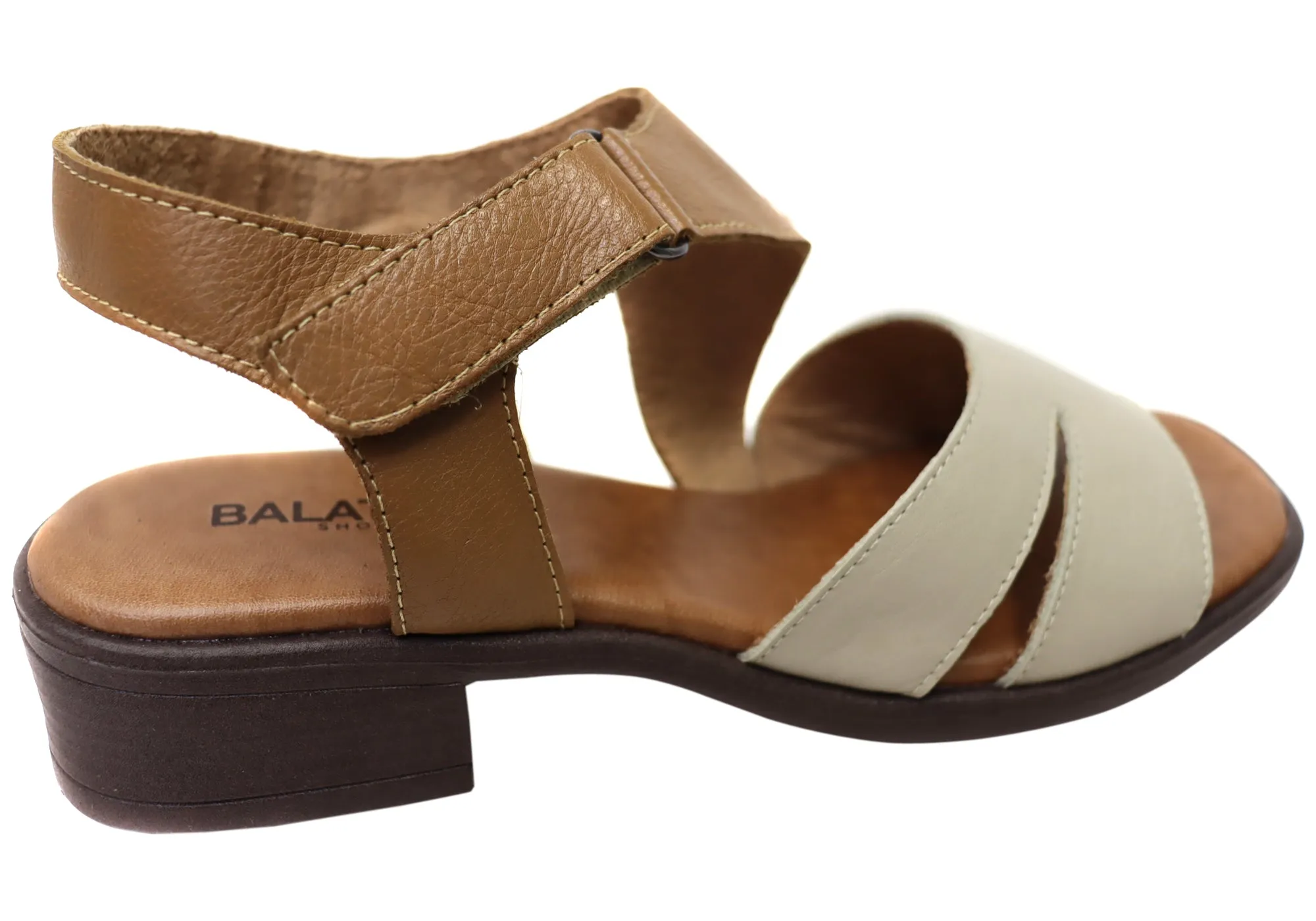 Balatore Josephine Womens Comfort Brazilian Leather Low Heel Sandals Balatore Shoes