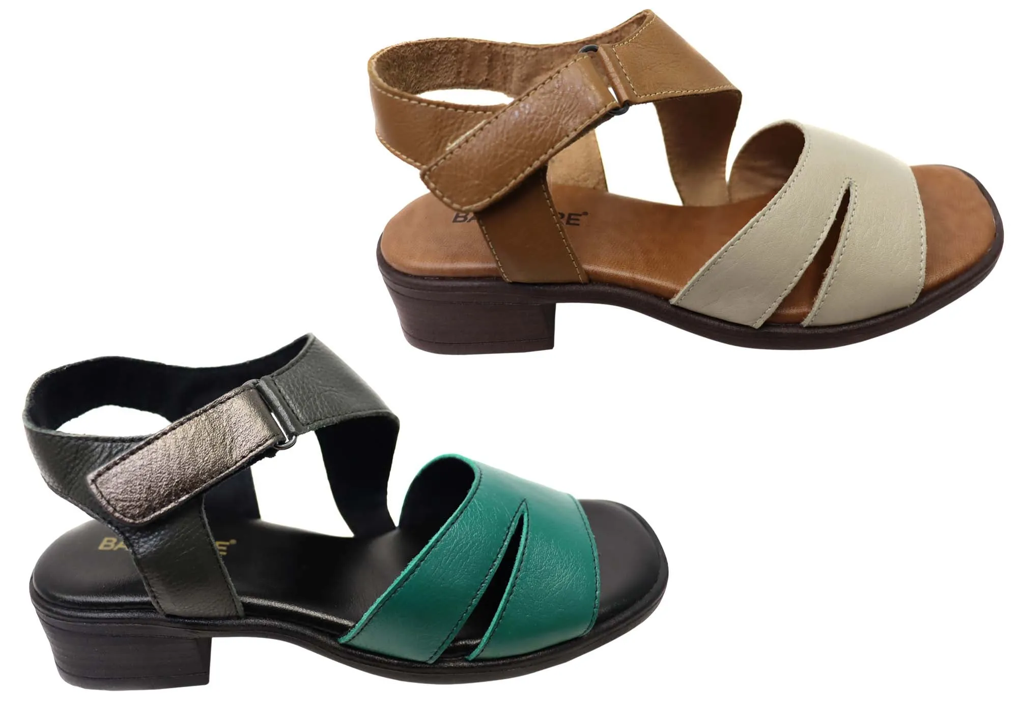 Balatore Josephine Womens Comfort Brazilian Leather Low Heel Sandals Balatore Shoes
