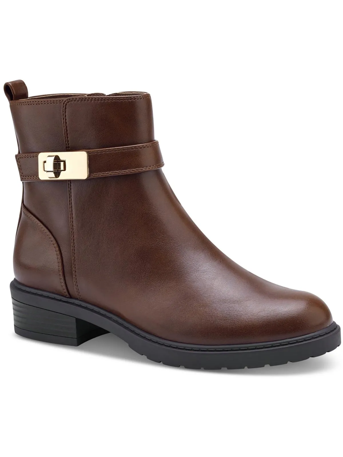 BECCAAP Womens Faux Leather Ankle Boots