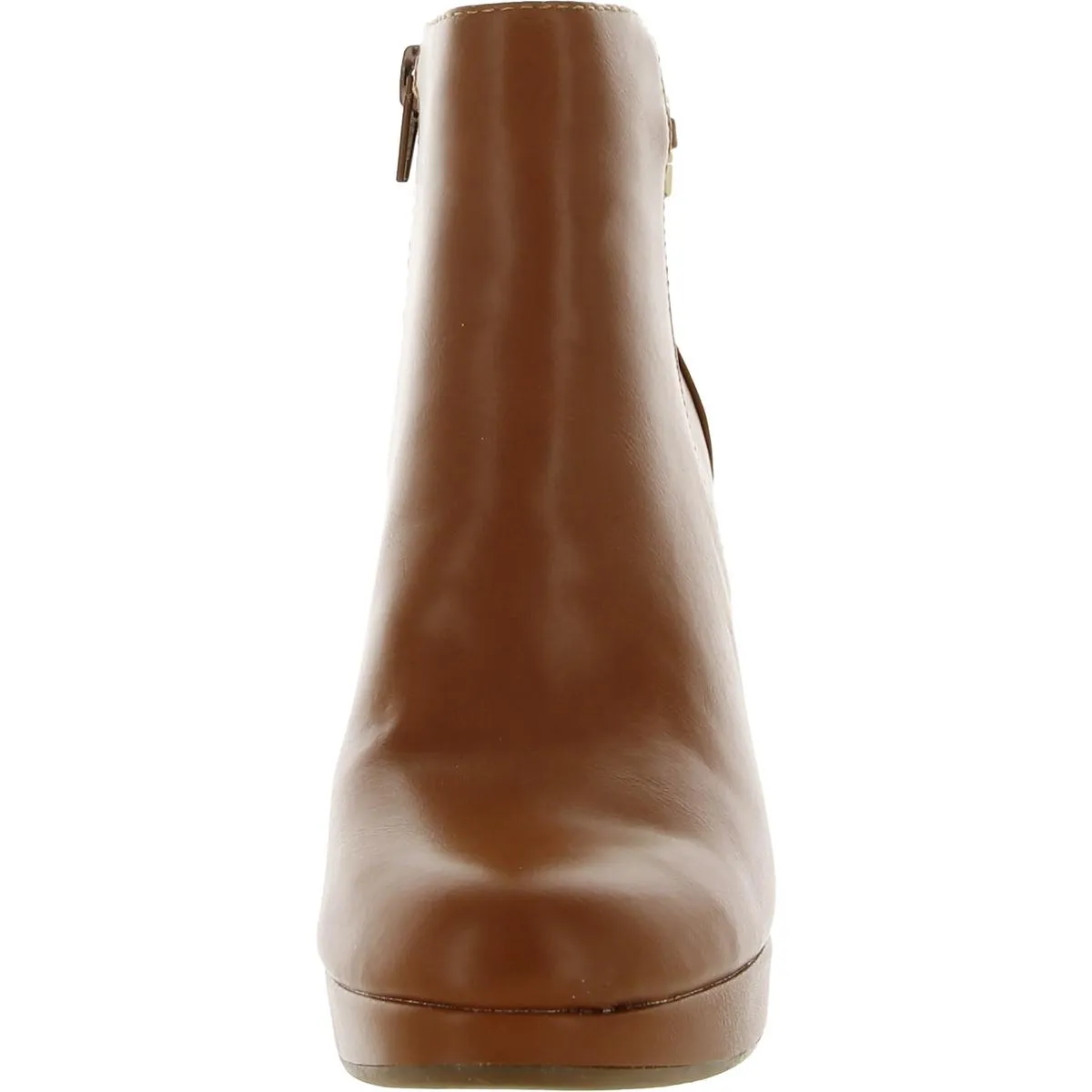 Berri Womens Faux Leather Block Heel Ankle Boots