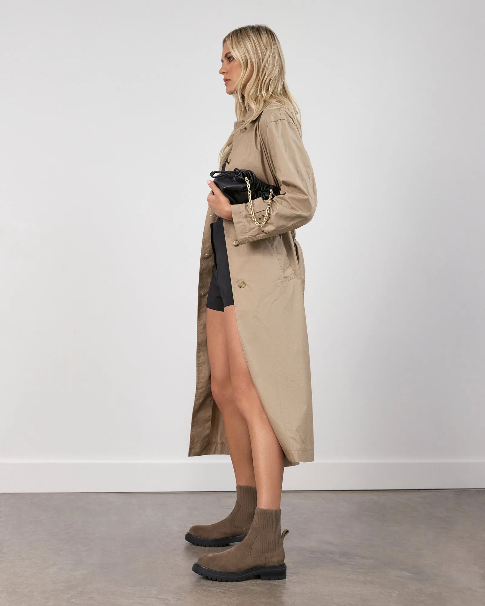 BERTIE FLAT ANKLE BOOTS KHAKI SUEDE