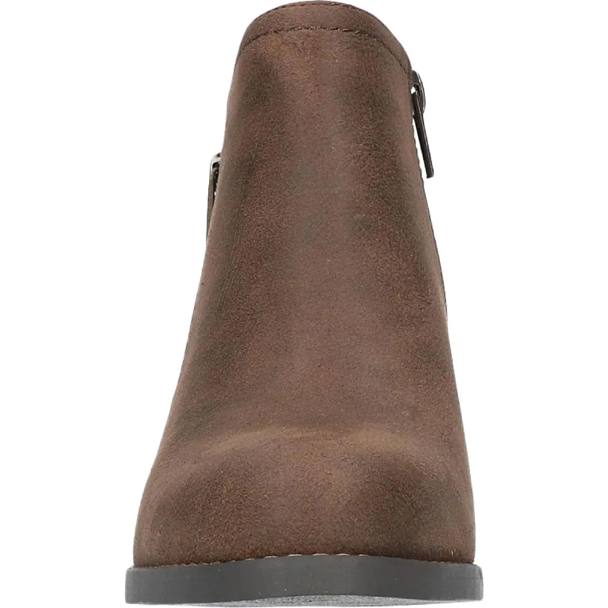 Bobbi Womens Faux Leather Almond Toe Ankle Boots