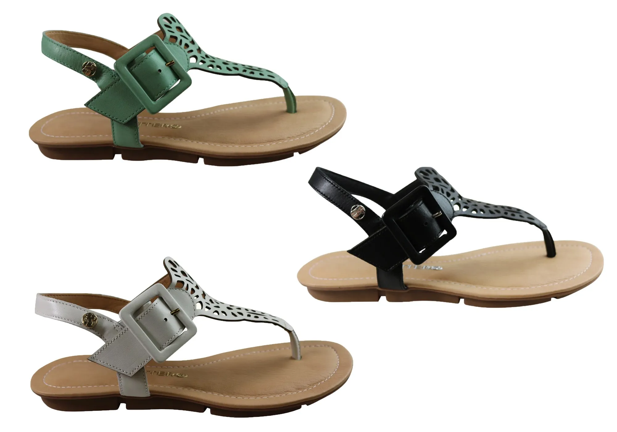 Bottero Georgia Womens Comfortable Leather Sandals Made In Brazil Bottero Shoes