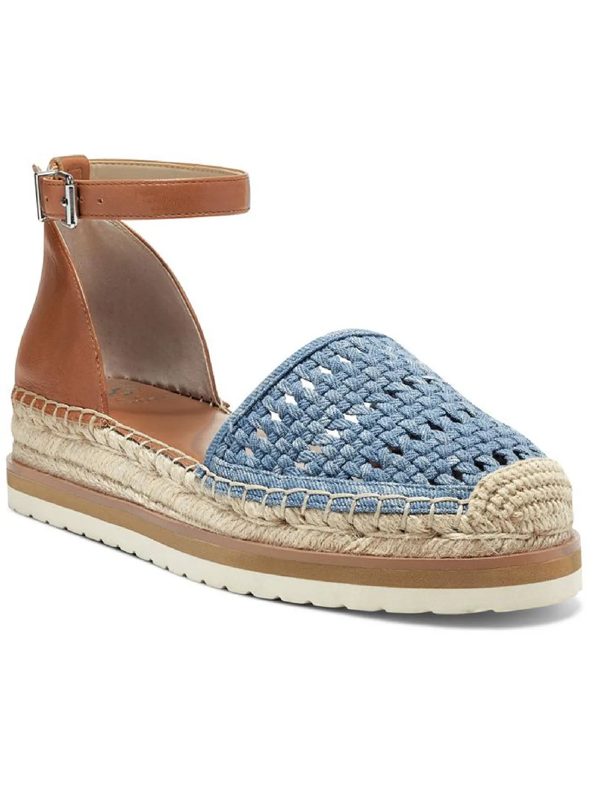 Bredenna Womens Leather Ankle Strap Espadrilles