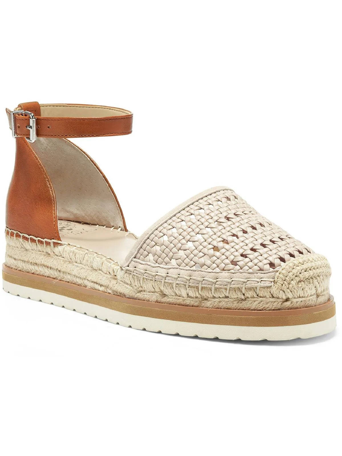 Bredenna Womens Leather Ankle Strap Espadrilles