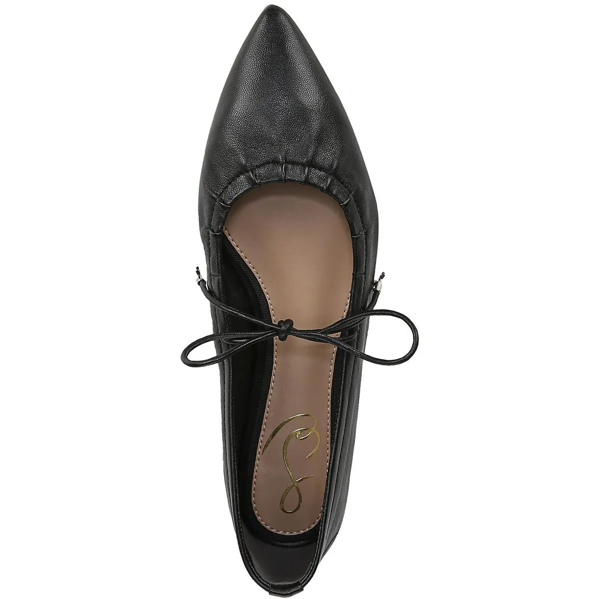 Bri Womens Leather Pointed Toe Flat Shoes