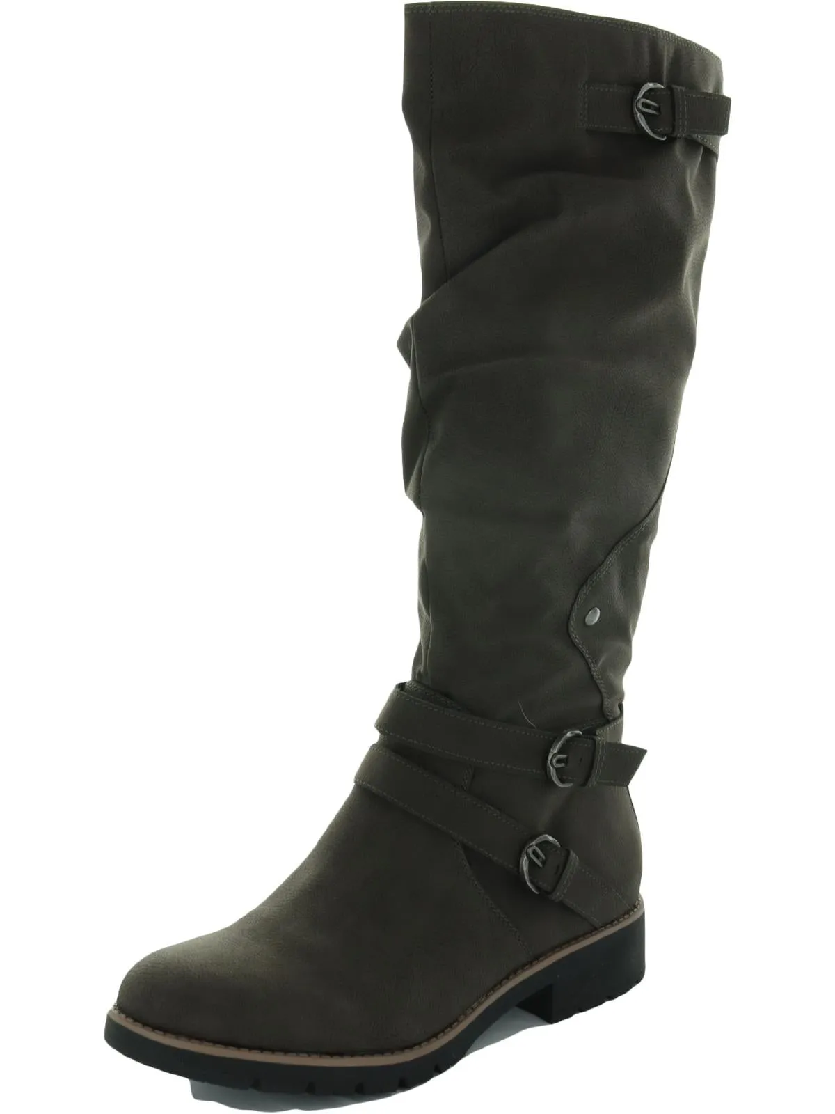 Brinley Womens Faux Leather Tall Knee-High Boots