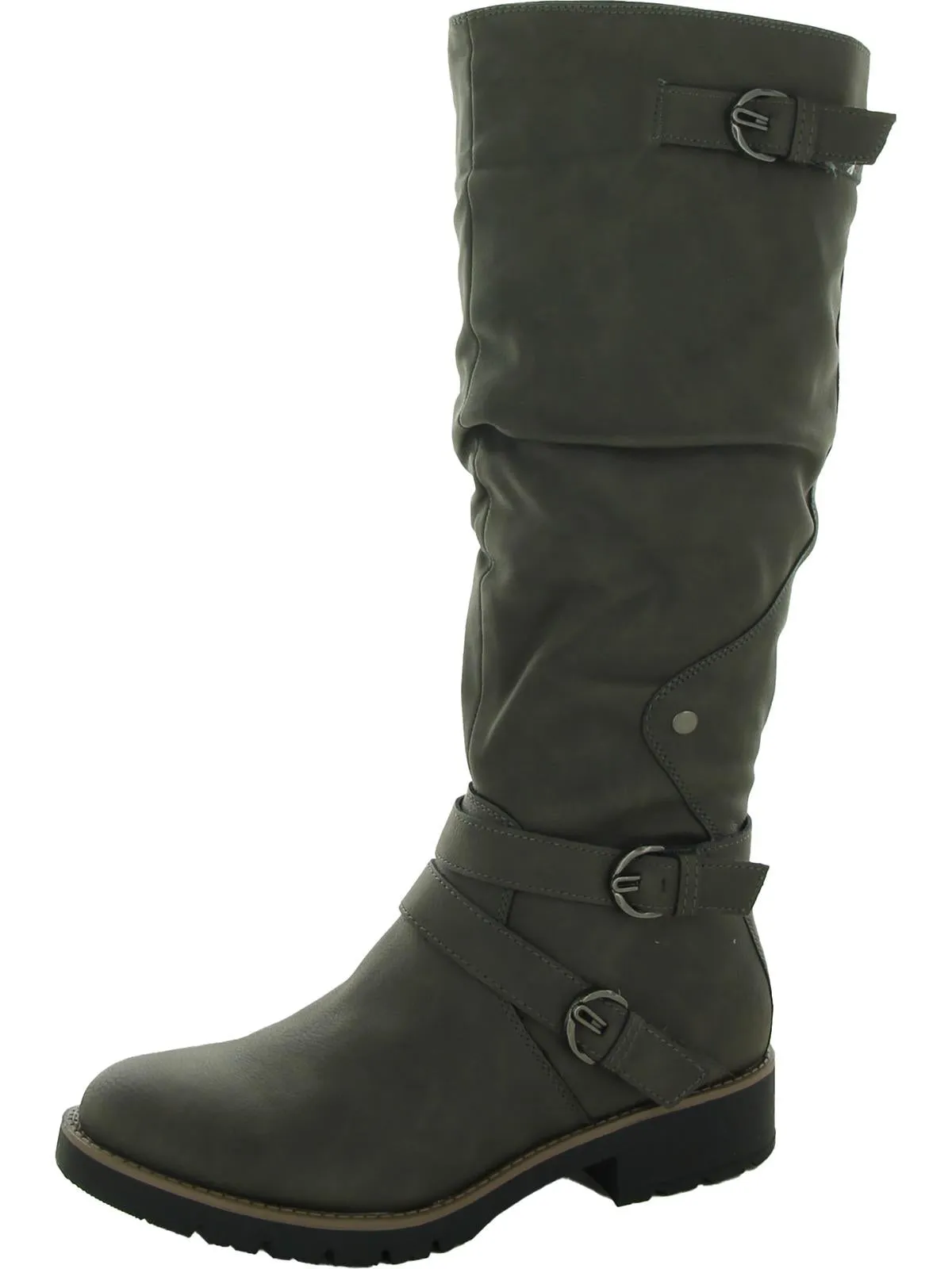 Brinley Womens Faux Leather Tall Knee-High Boots